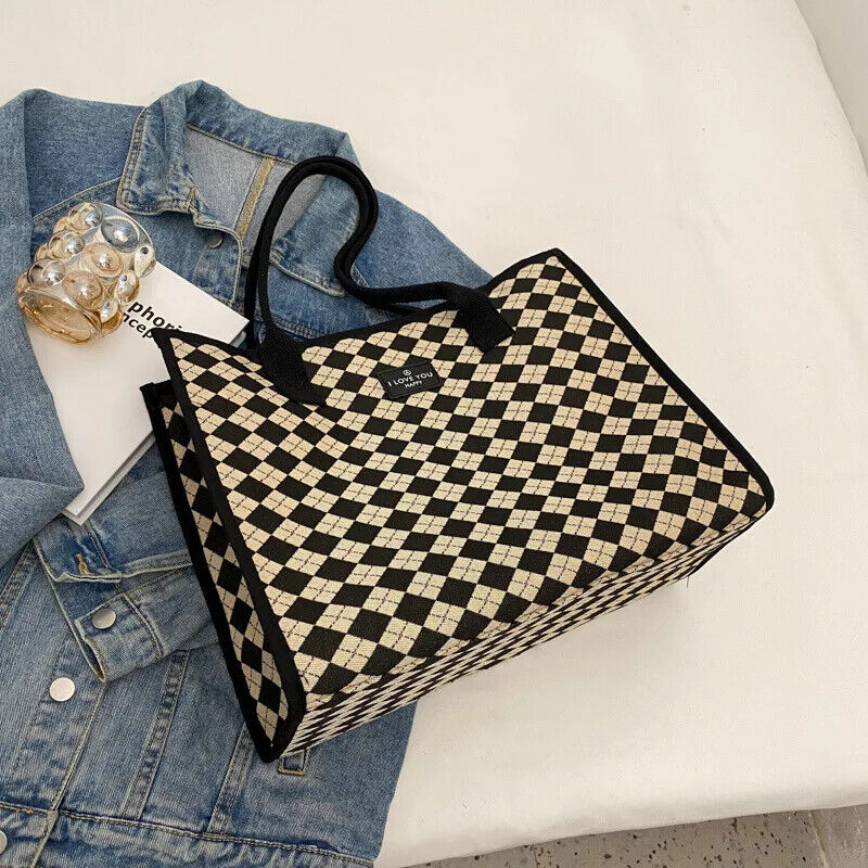 Tote Women's Bag Canvas Bag Solid Simple Shoulder Bag Multifunctional Handbag