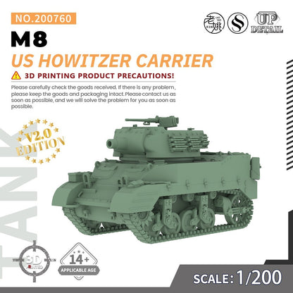 SSMODEL SS200760 1/200 Model Kit US M8 Howitzer Carrier