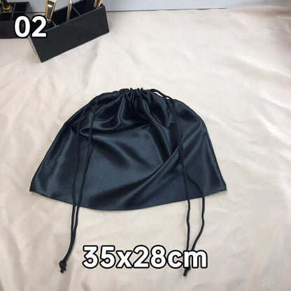 Jewelry Cosmetics Storage Drawstring Bag Satin Dust Pouch Soft Shoes Handbag