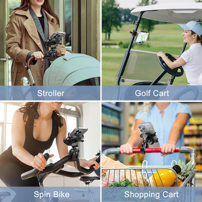 Stroller Phone Holder, Universal Handlebar Phone Mount with 360° Rotation for Go