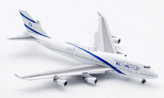 JC WINGS Israel Airlines for Boeing B747-400 4X-ELA Flaps down 1:400 plane Model