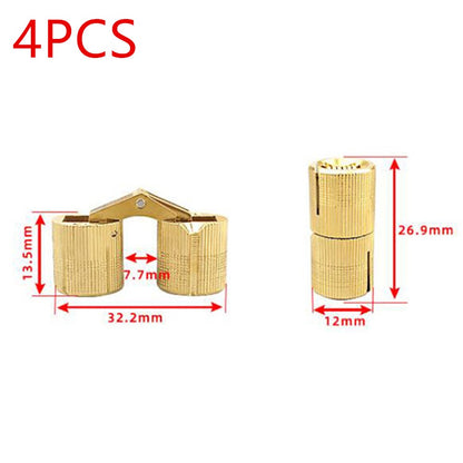 4Pcs Copper Hidden Barrel Hinge Invisible Hinge 10mm 12mm For Concealed Worktop;