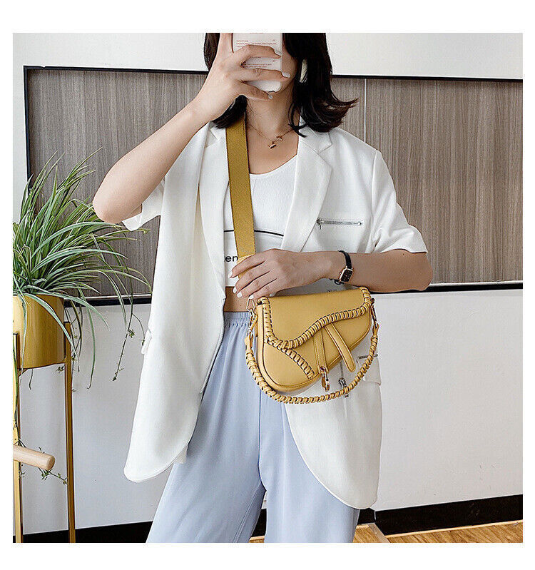 Women Bag One Shoulder Handle Trend Zipper PU Material Polyester Inside Bag