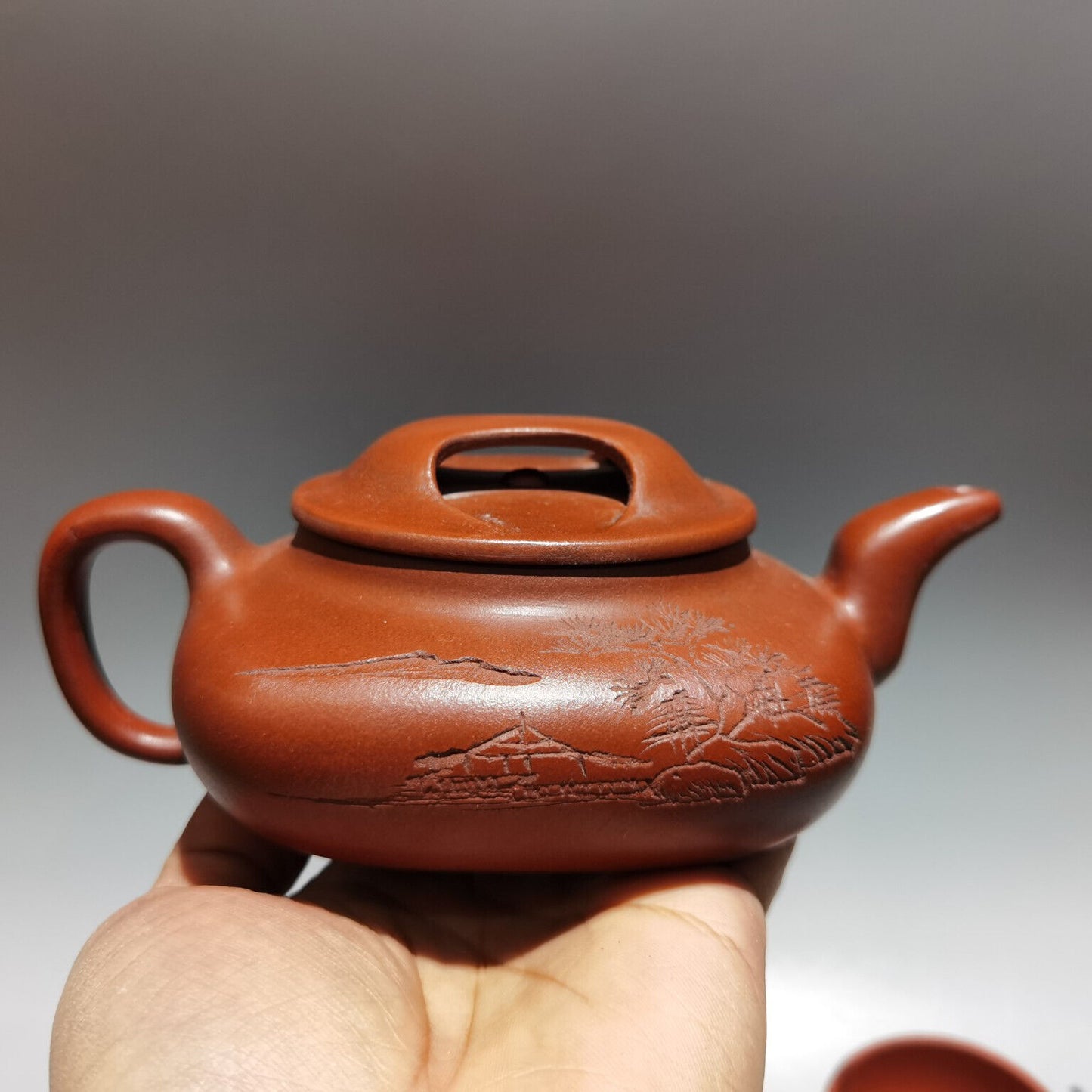 Chinese Yixing Zisha Clay Handmade Exquisite Teapot （石瓢壶 底款：顾景舟 )