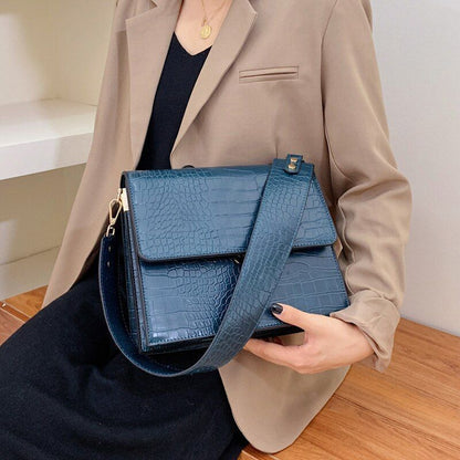 Black Crossbody Bag Women Small Handbag Leather Hand Bag 21*25*9 CM Strap 28 CM