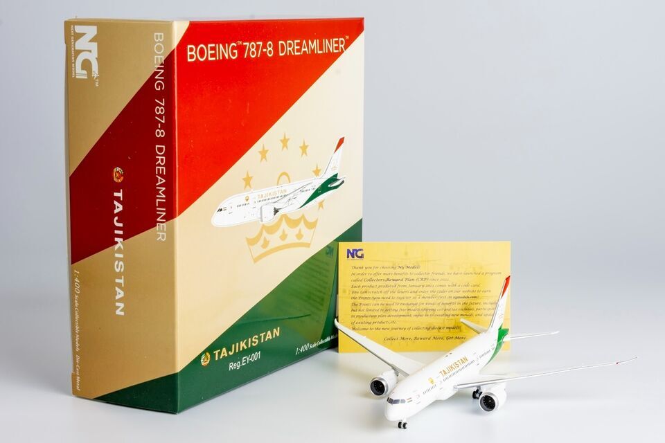 1:400 NG Model TAJIKISTAN BOEING 787-8 Passenger Aircraft Diecast Airplane Model
