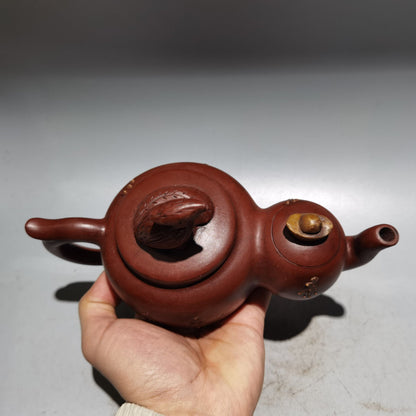 Chinese Yixing Zisha Clay Handmade Exquisite Teapot （葫芦壶 低款：陈鸣远)