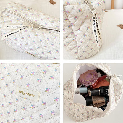 Cosmetic Storage Bag Makeup Toiletry Beauty Cases Cotton Floral Cosmetic Pouch
