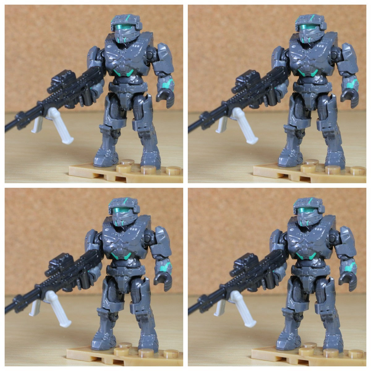 4Pcs Mega Halo Construx Bloks Fleetcom Warthog UNSC S[artan Kai-125 with Teal
