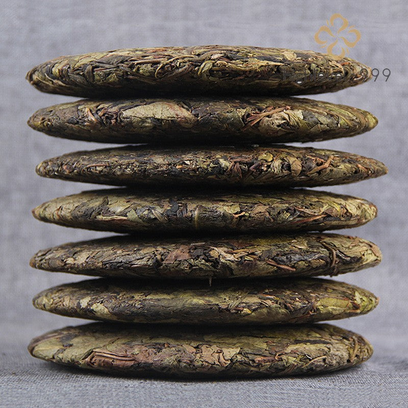 357g Raw Pu'er Tea Bingdao Golden Leaf Ancient Tree Compressed Tea Cake