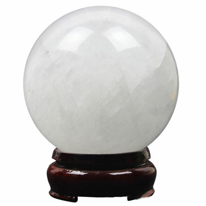 50mm Calcite Ball Natural White Quartz Crystal Sphere Healing Home Decor +Stand