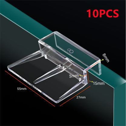 10PCS Acrylic Aquarium Glass Cover Bracket Holder For Rimless Aquarium Fish Tank