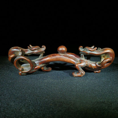 fine dragon statue antique wooden statue carvings decor penholder for desk study