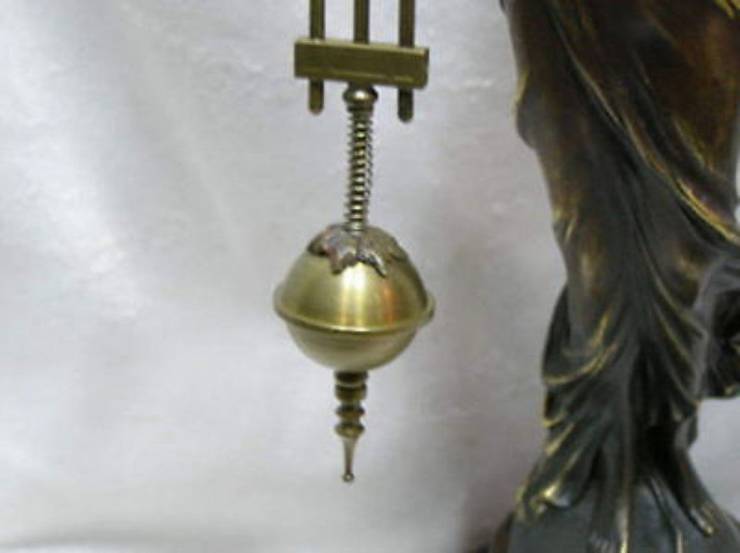 Chinese Wonderful Attractive Copper Statue Belle Swing Machine Clock