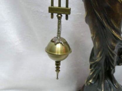 Chinese Wonderful Attractive Copper Statue Belle Swing Machine Clock