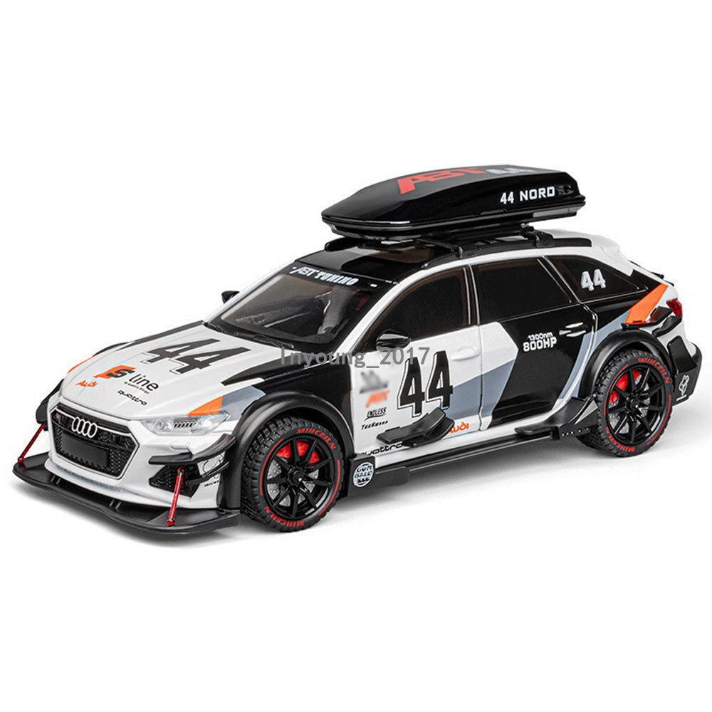 1/24 Audi RS6 Model Car Metal Diecast Toy Vehicle Toys for Boys Kids Gifts White