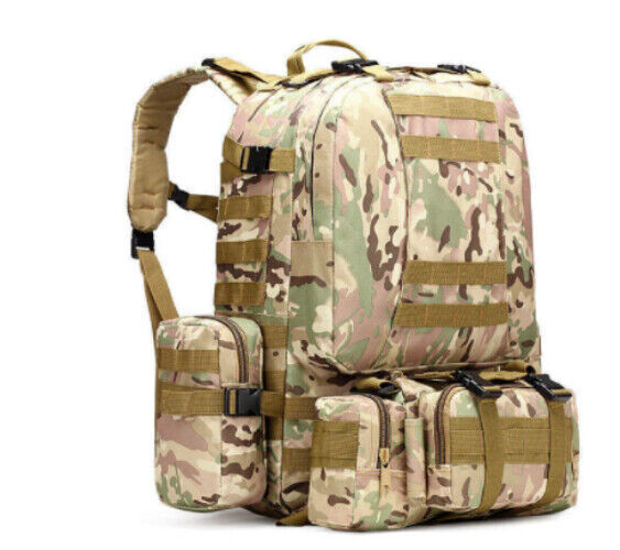 Tactical Backpack 4 in 1 Military Army Backpack Sport Bag Hiking Camping Travel