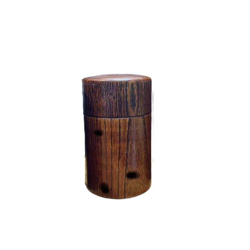 Minor Flaw Jujube Wood Tea Canister Handmade Travel Straight Jar with Lid