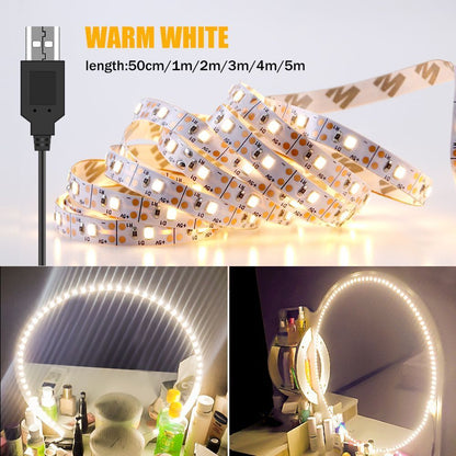 Makeup Mirror Lamps Tape LED Strip Hollywood Vanity Dressing Table Wall Lights