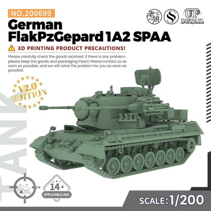 SSMODEL SS200699 1/200 Military Model Kit German FlakPzGepard 1A2 SPAA
