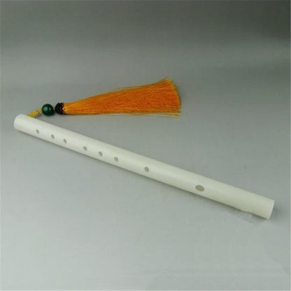 Chinese Whtie Jade Stone Flute Dizi Music Flauta Traditional Musical Instrument