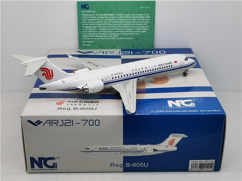 NG Model AIR CHINA ARJ21-700 B-605U 1:200 DIECAST Aircraft Pre-built Model