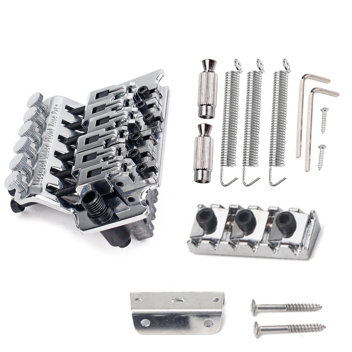 1Set Electric Guitar Tremolo System Double Locking Bridge Silver For Floyd Rose;