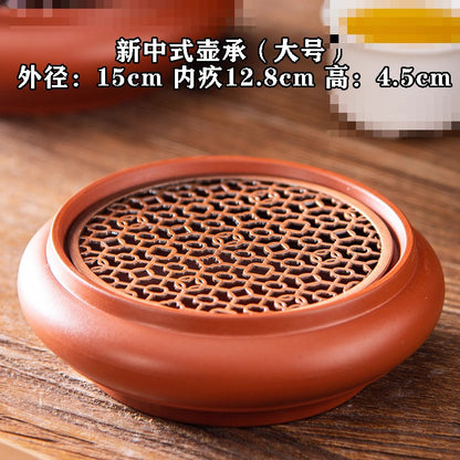 Purple Clay Teapot Mat Teapot Tray Circular Kettle Holder Kung Fu Tea Set Base