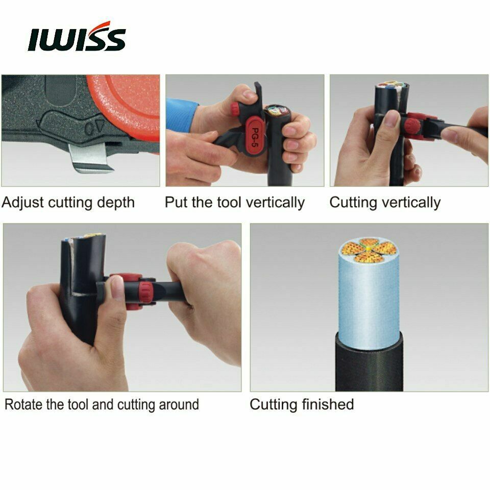 PG-5 Stripper Cable Knife Ratchet Wheel Type Cable Stripper for 25mm Round Cable