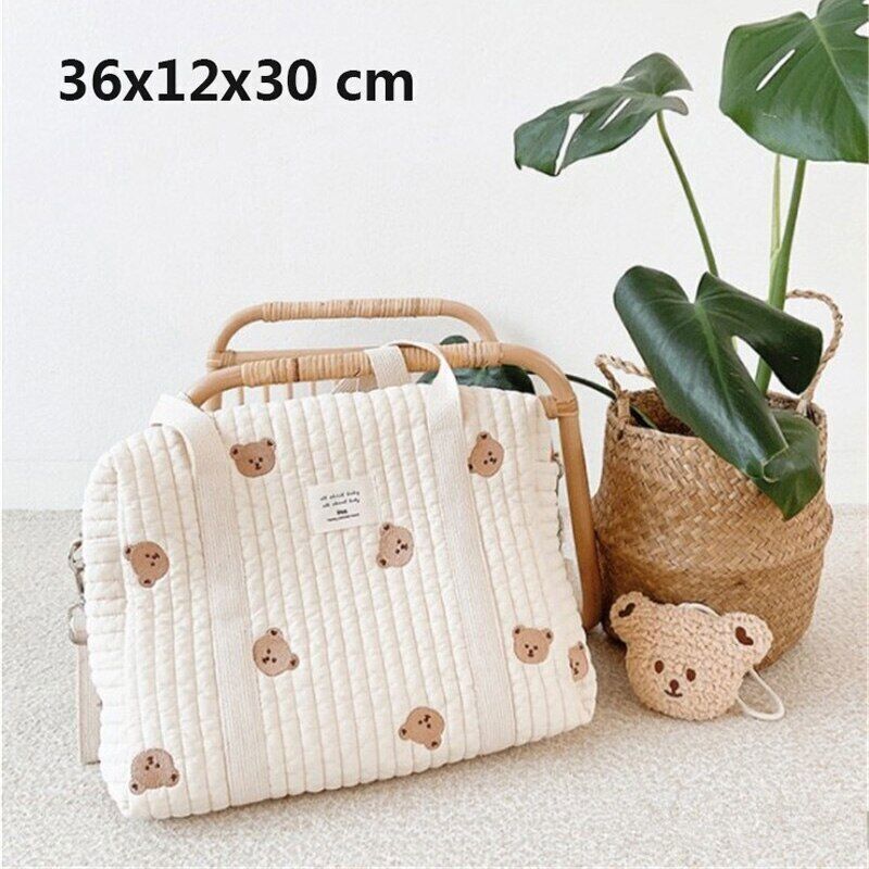 Embroidery Quilted Baby Bag Single Shoulder Bag Travel Outing Bag