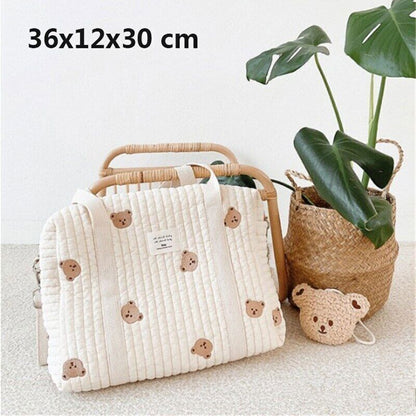 Embroidery Quilted Baby Bag Single Shoulder Bag Travel Outing Bag