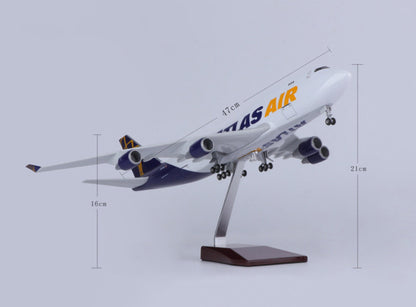 1:150 47CM ATLAS AIR BOEING 747-400 Aeroplane Landing Gear Resin Aircraft Model