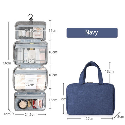 Cosmetics Storage Bag Travel Waterproof Folded Large Hanging Makeup Bags Nylon