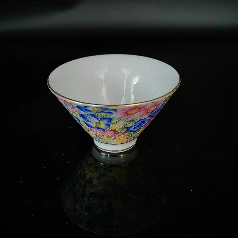 2PCS Chinese Porcelain Ceramic Glaze Vintage Jingdezhen Cup For Kung Fu Tea