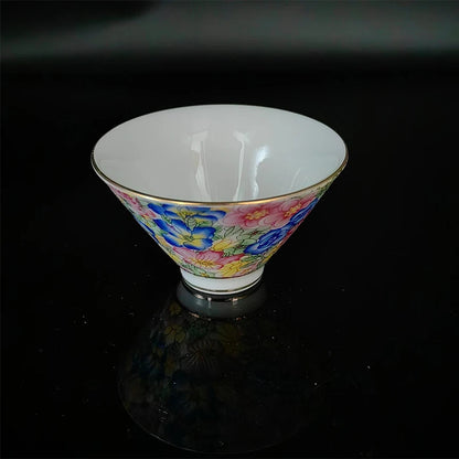 2PCS Chinese Porcelain Ceramic Glaze Vintage Jingdezhen Cup For Kung Fu Tea