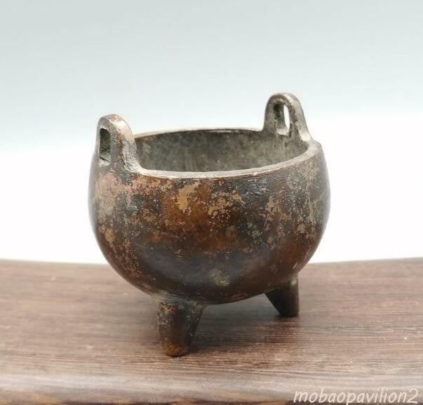 Mini Incense Burner Retro Bronze Censer Collectible Hand-carved Ornament