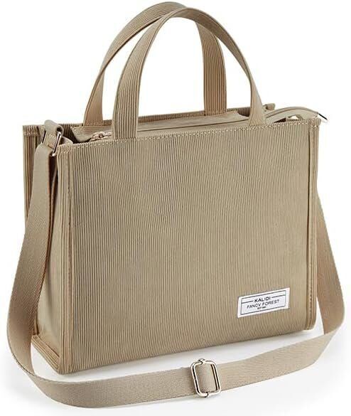 KALIDI Tote Bag for Women Corduroy Crossbody Bag Casual Zipper Tote Fashion Shou