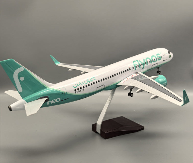1:80 47CM Flynas AIRBUS A320neo Airplane Landing Gear Resin Aircraft Model