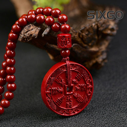 Cinnabar Necklaces108 Beads Amulet Peace Jewelry Sweater Chain