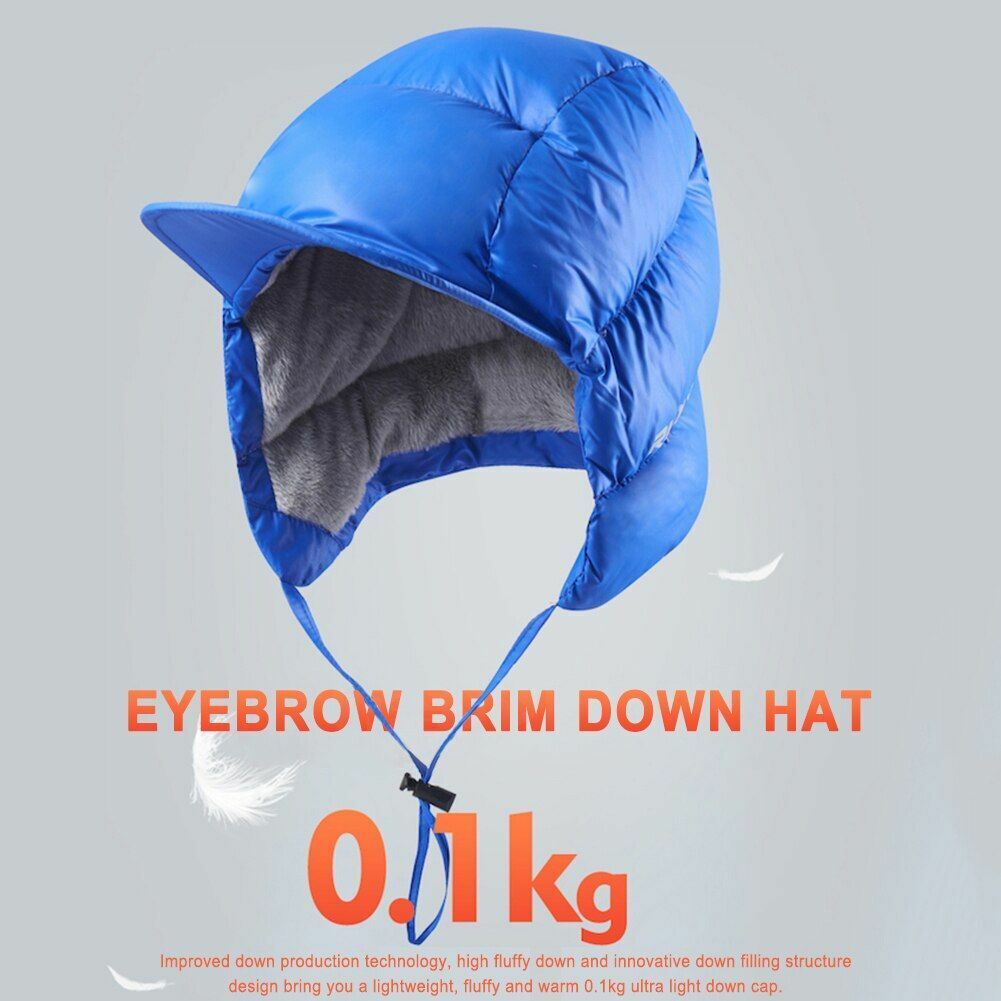 Thermal Hat Windproof Duck Down Peaked Warm Fleece Soft Cycling Hunting Outdoor