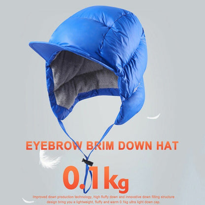 Thermal Hat Windproof Duck Down Peaked Warm Fleece Soft Cycling Hunting Outdoor