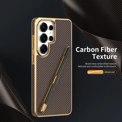 Back Cover for Samsung S24 Ultra/S25/S26 Carbon Fiber Texture Mobile Phone Case