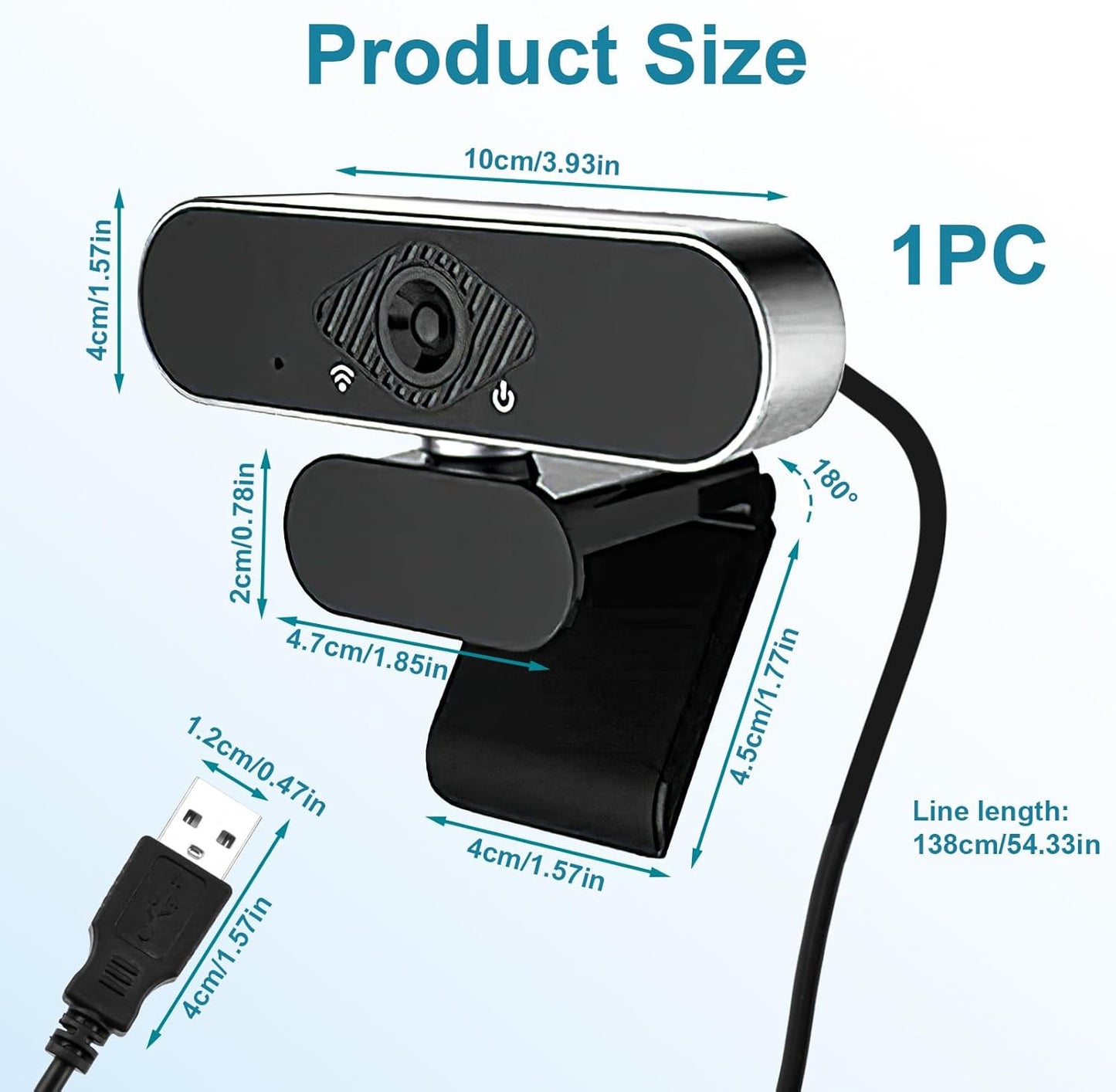 1080P Full HD USB Webcam for PC Desktop,Laptop Web Camera with Microphone LOT