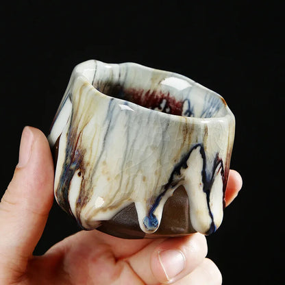 Ru Kiln Ceramic Tea Cup Chinese Style Kung Fu Tea Accessories Creative Retro