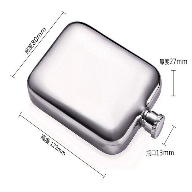 1pc 6 oz Square Wine Pot Camping Flagon Hip Flask Stainless Steel Wine Pot