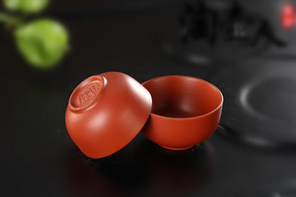 Tea Pot With 2 Cups Chinese Purple Clay Red Stoneware Xishi Pot Kungfu Tea Set
