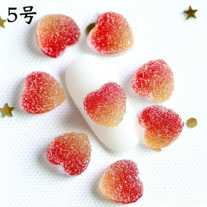 Nail Art Decals 20-100Pcs 3D Heart Charms Clear Acrylic DIY Manicure Accessories