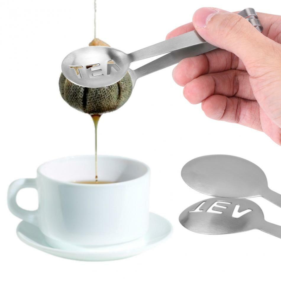 Stainless Steel Tea Clips Bag Tong Squeezer Strainer Mini Sugar Tea Clip Straine