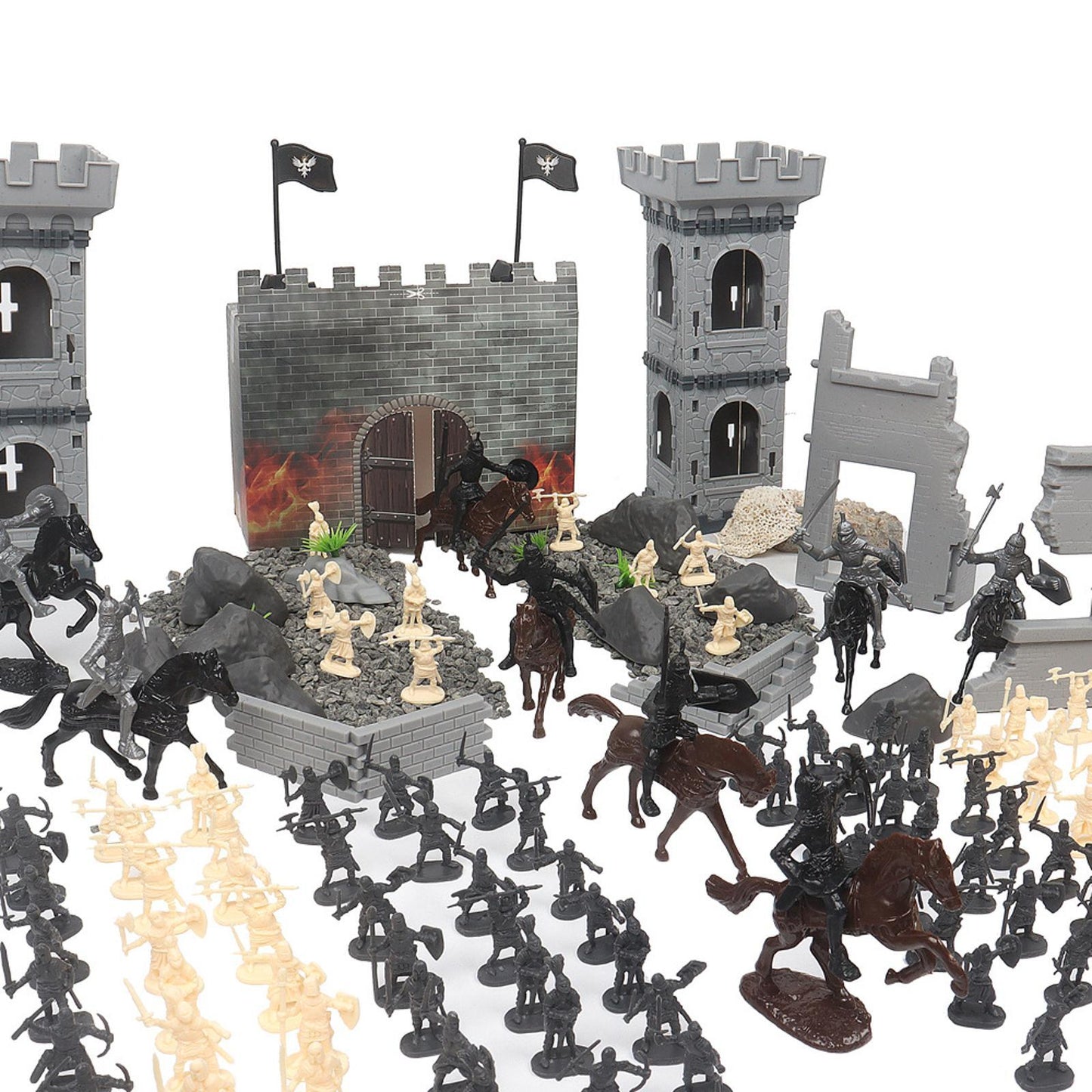 Plastic Simulation Soldier Static Model Castle Ruins Model Ancient Soldier Gift