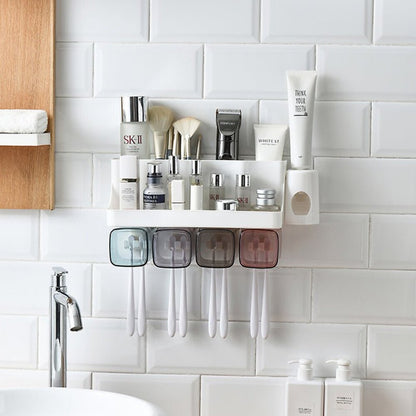 Toothbrush Holder and Toothpaste Dispenser Set - Multi-Functional